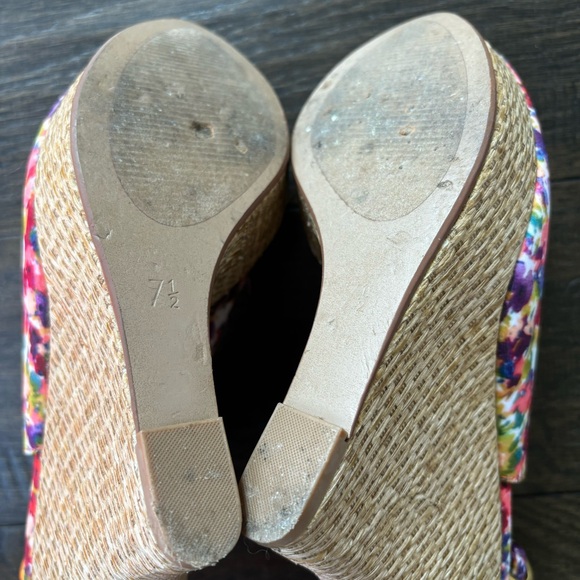 Audrey Brooke Size 7.5 Multicoloured Open Toed 5 Inch Wedges - Picture 11 of 13